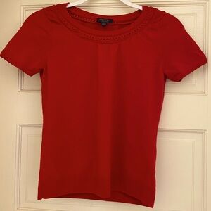 Brook’s Brothers 💯% Saxxon Wool Short Sleeve Sweater w/Woven Cable Detail size S